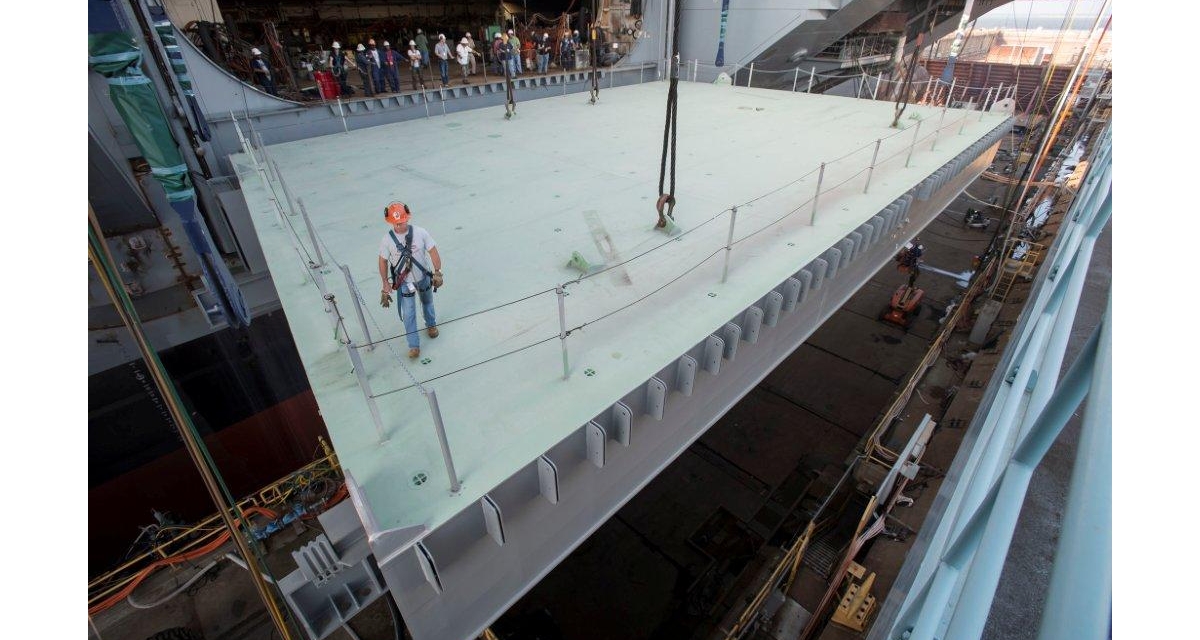 FINAL AIRCRAFT ELEVATOR INSTALLED ON GERALD R. FORD (CVN 78) HII