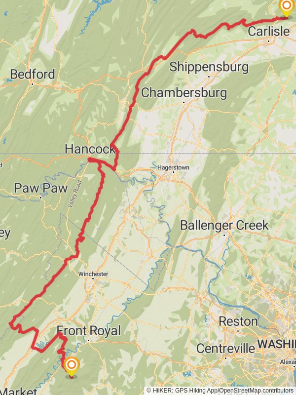 Map of Tuscarora Trail, Warren County