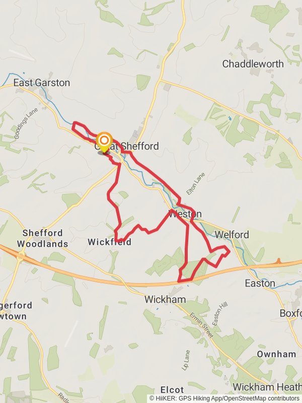 Lambourn Valley from Great Shefford Map West Berkshire England
