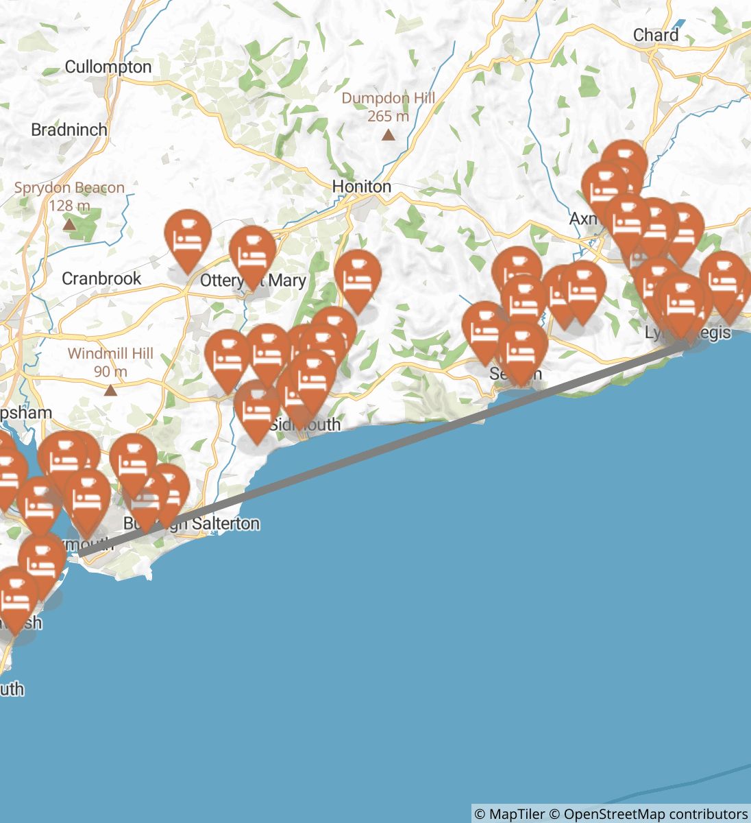 East Devon Way England Campgrounds and Places to Stay