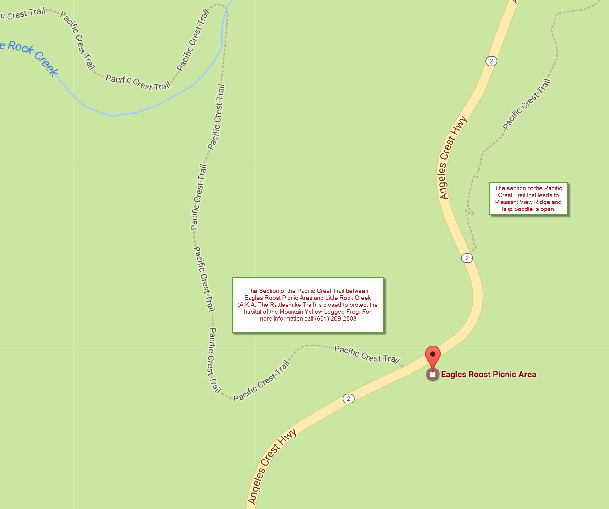 Eagles Roost Picnic Area Trailhead Hiking Angeles Forest