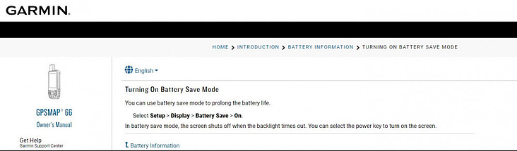 turning-on-battery-save-mode | Hiking Emergency Beacon