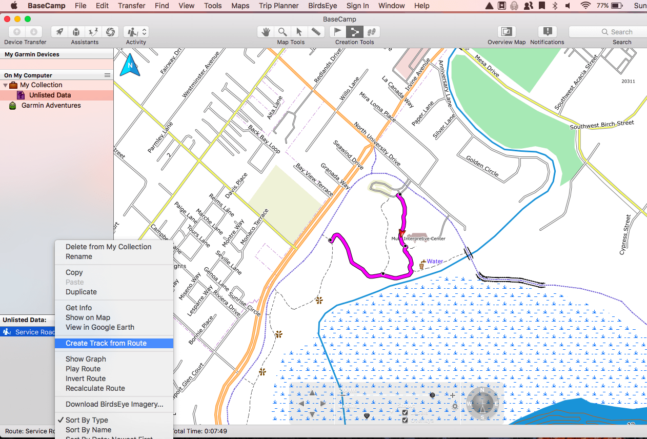 Creating a Hike For Garmin GPS