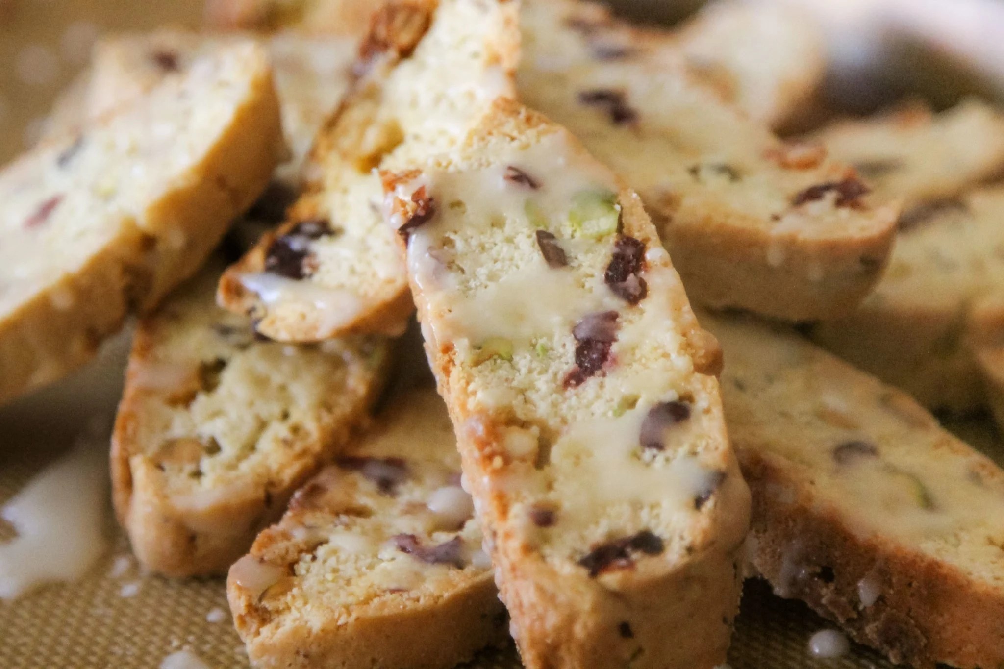 Biscotti White Chocolate and Dried Cherry Italian Cookies