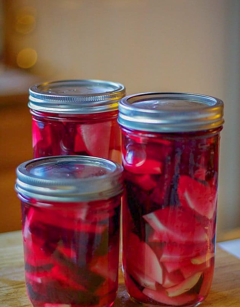 Delicious Middle Eastern Pickled Turnips using beets for color