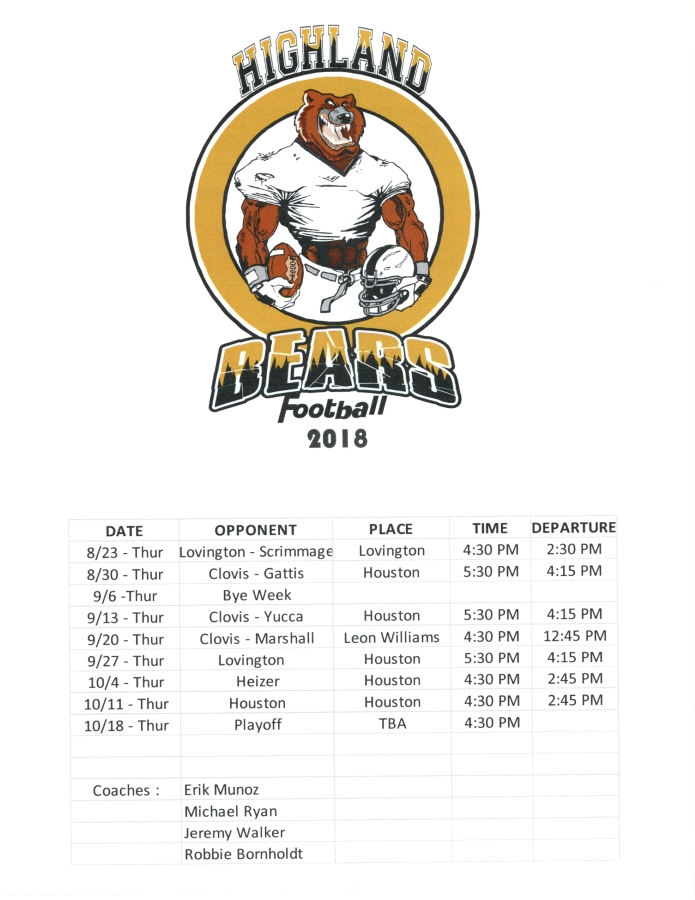 8th Grade Football Highland Middle School