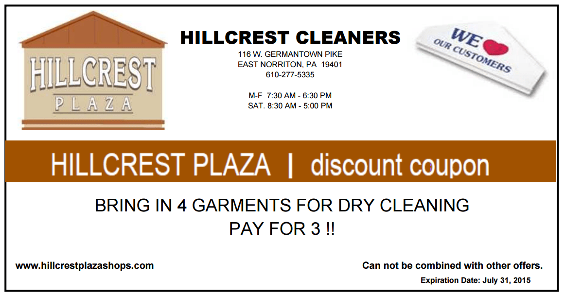 Cleaners July 2015 Hillcrest Plaza Shops East Norriton, PA