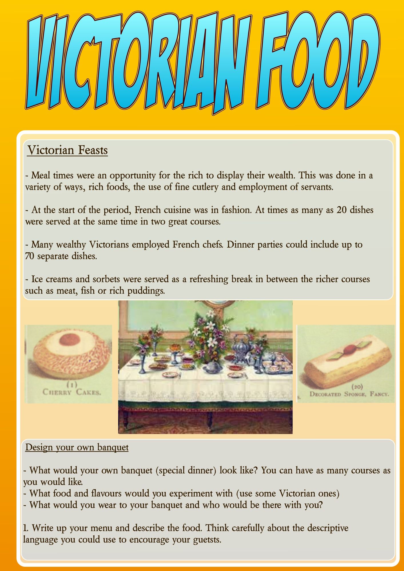 Victorian Food (Year 5) Blog Hill Mead Primary School