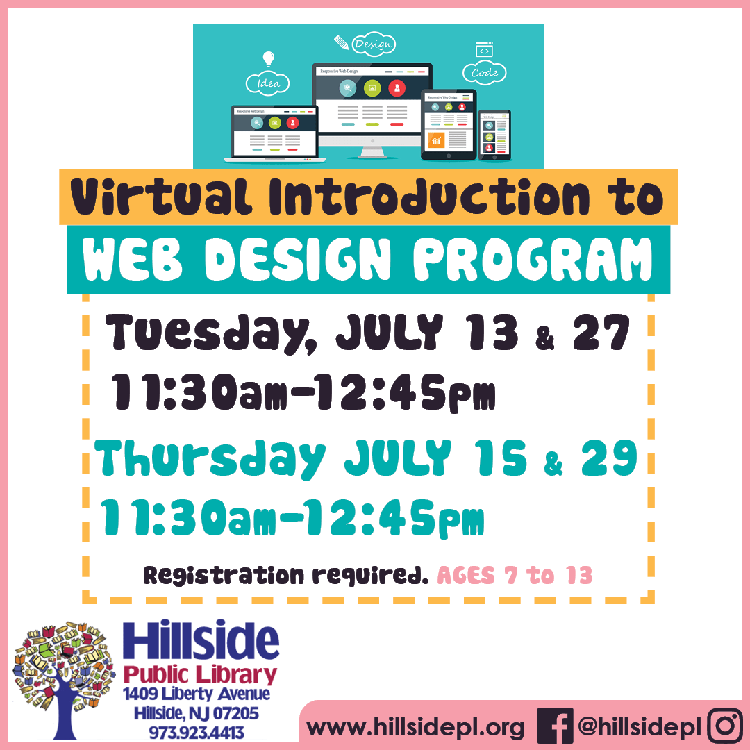Virtual Intro to Web Design Program ( Ages 7 to 13)