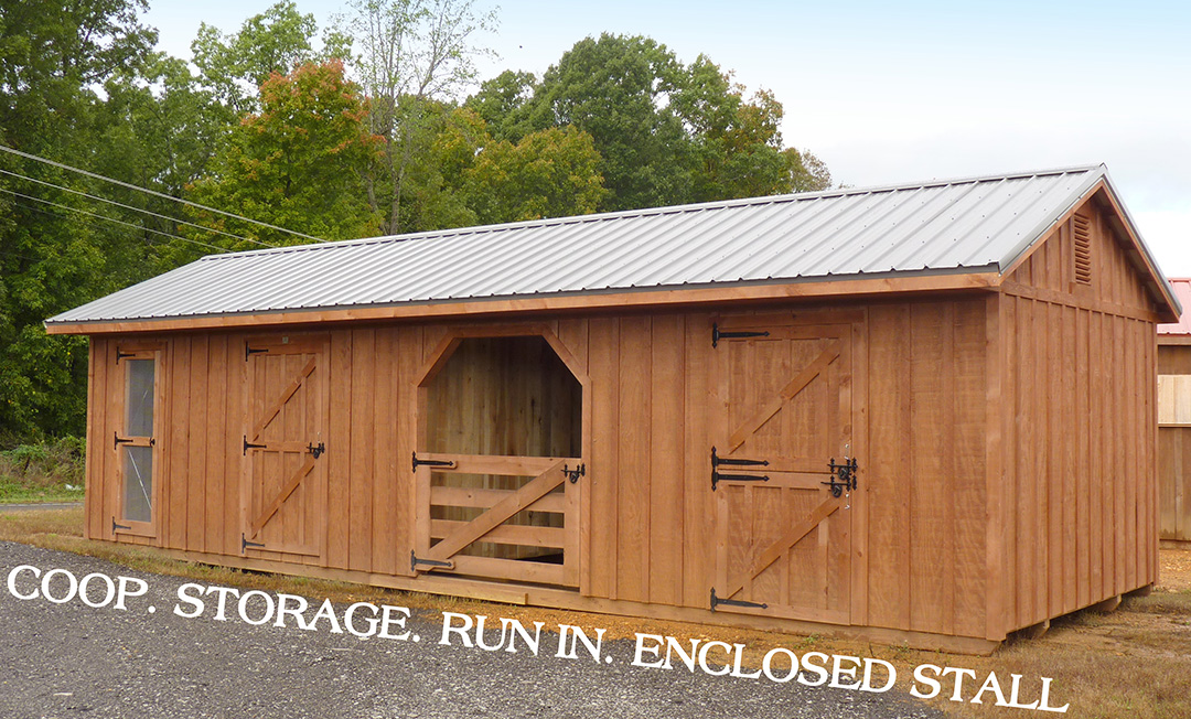 combo horse barn stall Factory Built Park Model RV Cabins Park