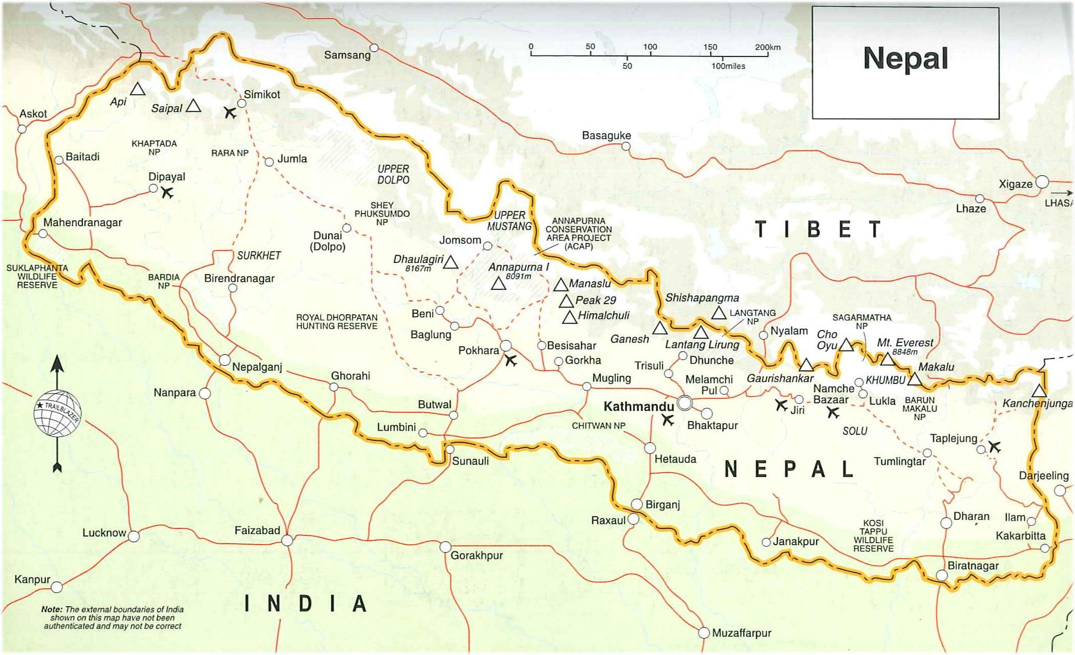 Where is Nepal Located on Map, Nepal Map in Asia and World