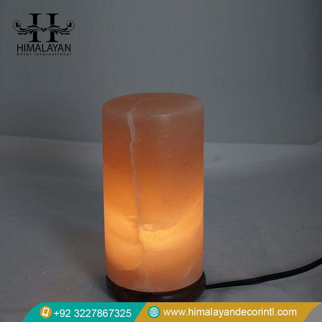 Himalayan Cylinder Shape USB Salt Lamp With Accessories