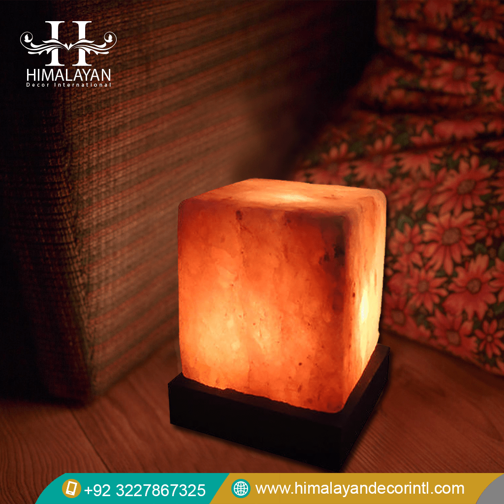 Himalayan Salt Lamps Cube Shape USB Multicolor LED Bulb Lamp Himalayan Decor International