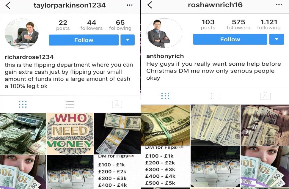 Beware of Instagram scams! Hi Money Bye Scams