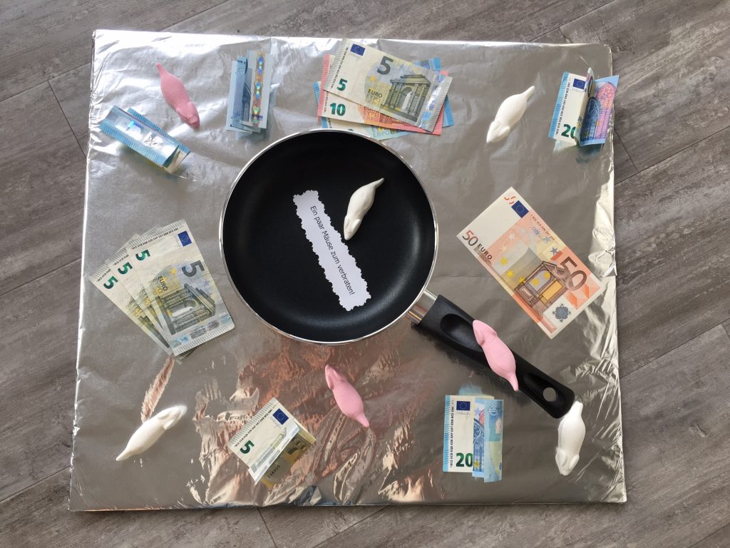 kreatives Geldgeschenk Hinter dem Regenbogen