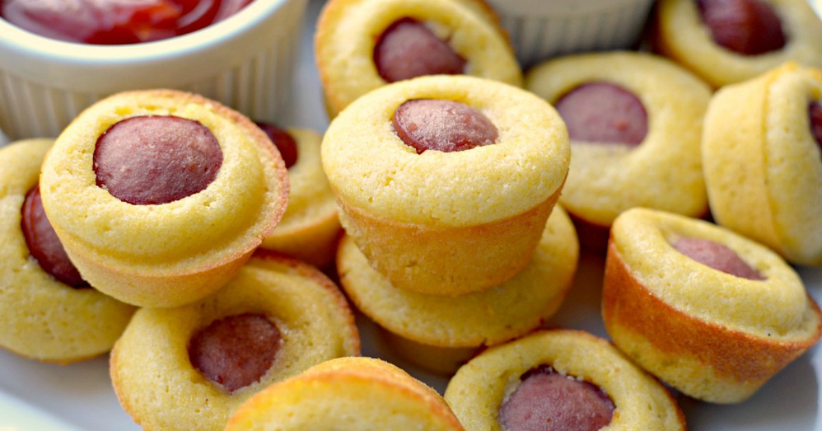 Mini Corn Dog Muffins Recipe Easy Snack idea Hip2Save