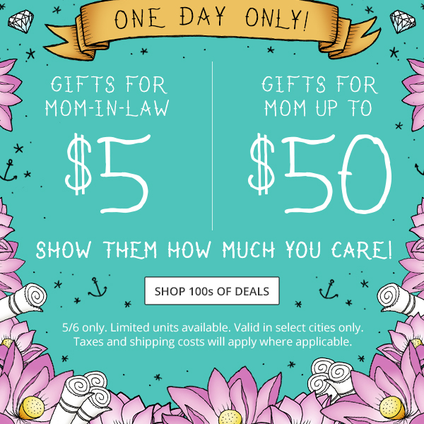 Groupon 5 Mother's Day Gifts in Select Cities Pedicure, Facials
