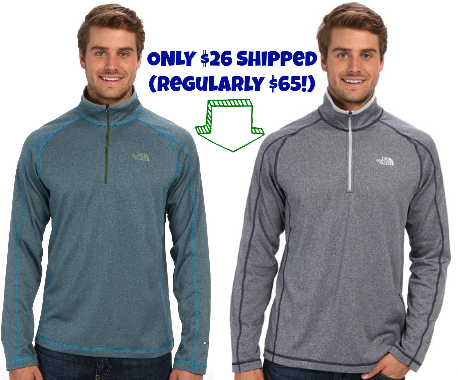 Men’s The North Face 1/4 Zip Lightweight Fleece Jacket ONLY 26 (Reg