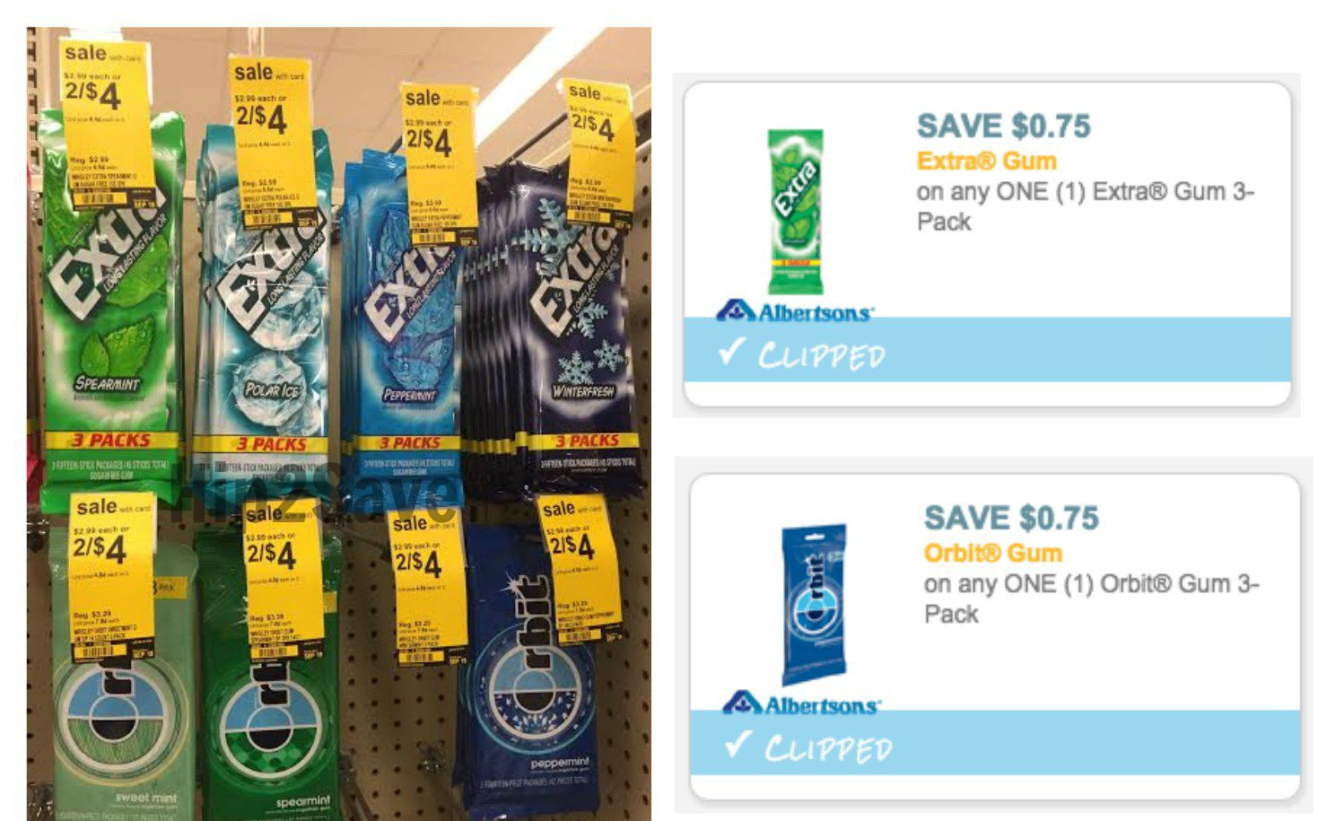 Orbit & Extra Gum 3Pack Coupons *RESET* = Only 42¢ Per Single Pack at