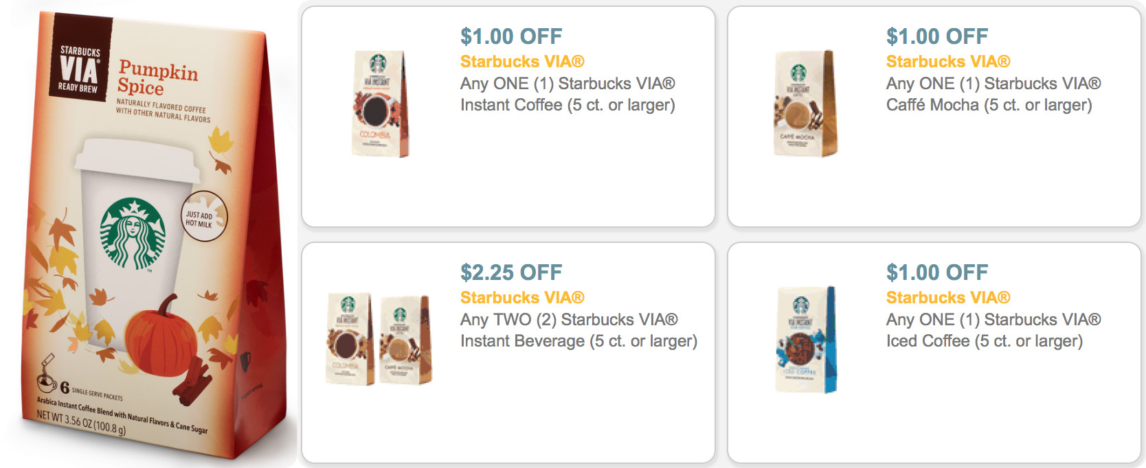 Over 6 Worth of *NEW* Starbucks VIA Coupons + Buy 3, Get 1 FREE Sale