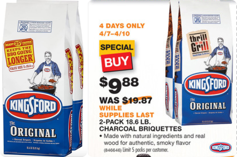 Home Depot 2 Kingsford Charcoal Briquets 18.6Pound Bags 9.88 + More