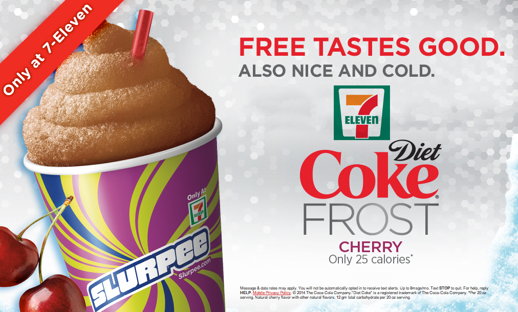 7Eleven FREE Small Diet Coke Frost Cherry Slurpee Text Offer (Valid 5