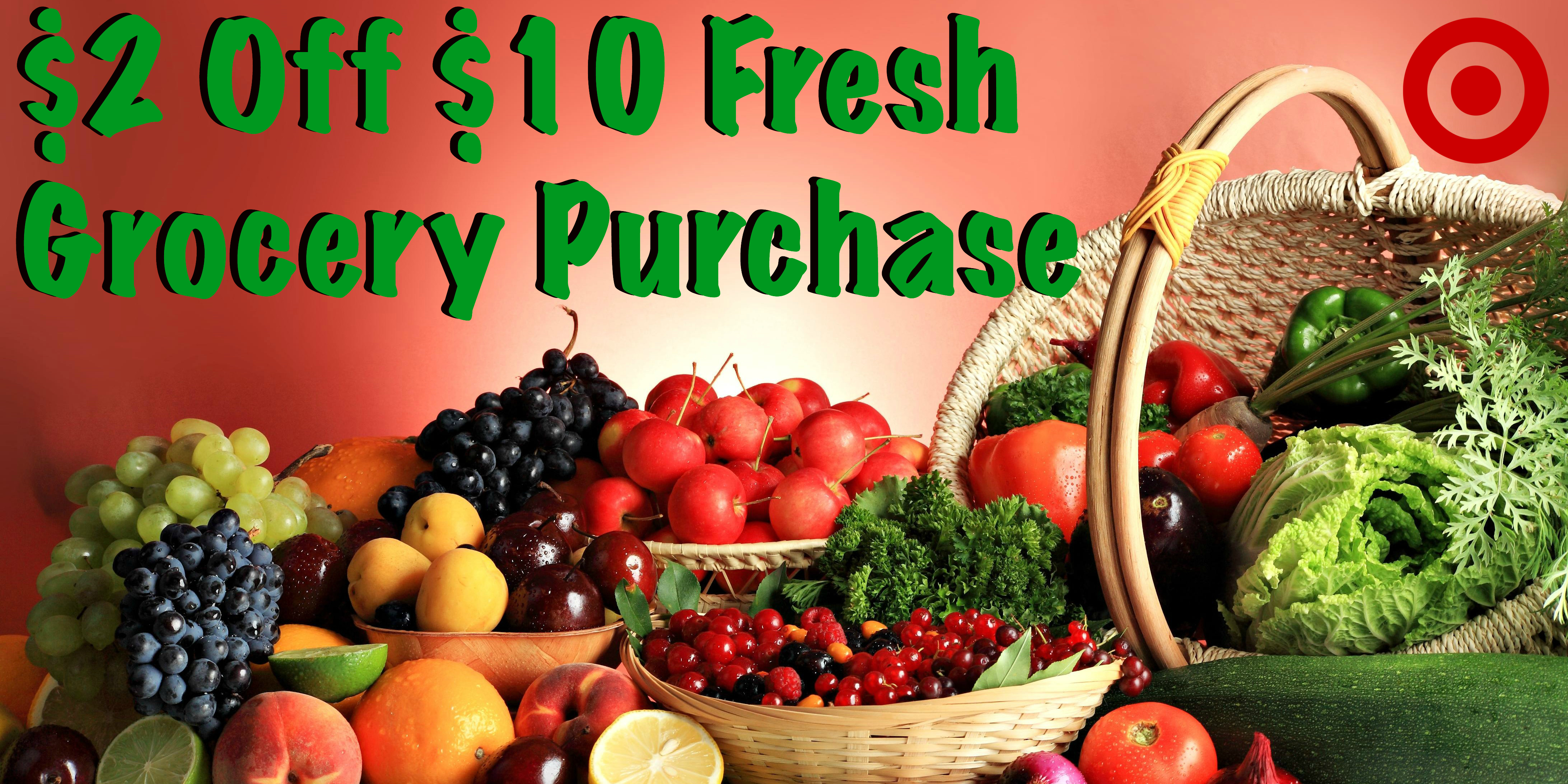 Target Rare 2 Off 10 Fresh Grocery Purchase Store Coupon