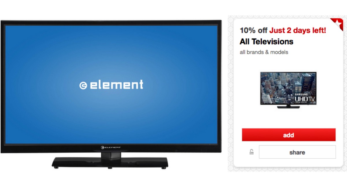 Target Rare 10 Off ALL Televisions Cartwheel Offer