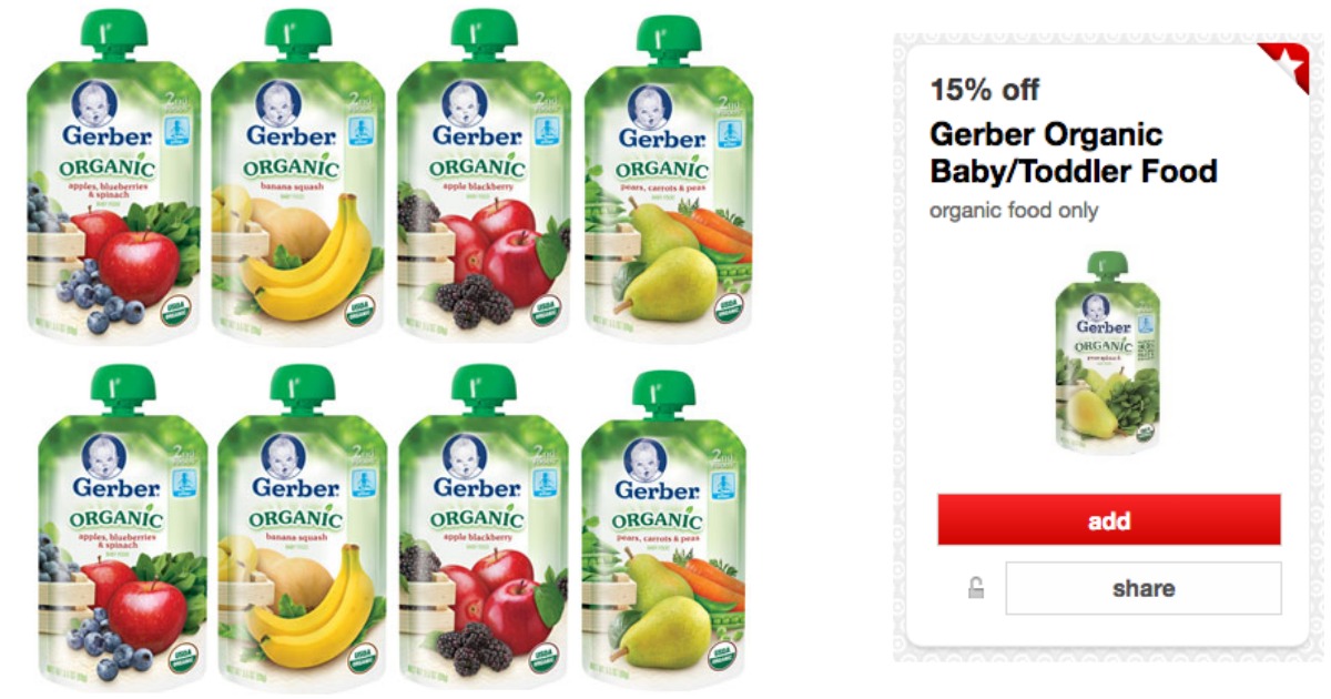 Target Nice Savings on Gerber Baby Food Pouches