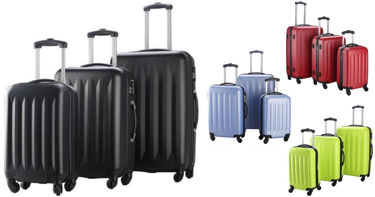3Piece Hardside Luggage Spinners Set w/ Builtin Combination Lock Only
