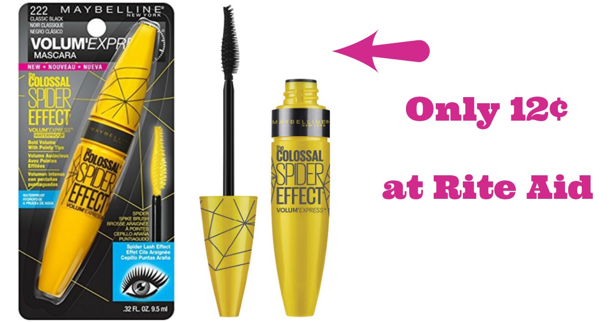 Rite Aid Maybelline Colossal Spider Effect Mascara Only 12¢ After