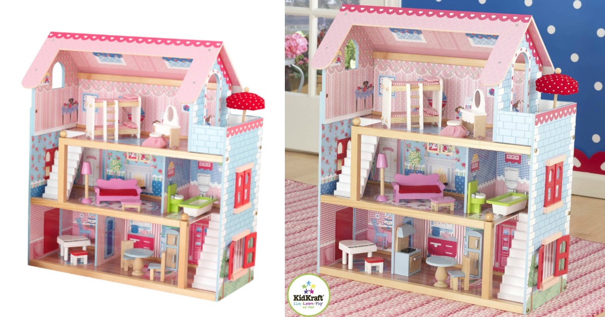 KidKraft Chelsea Doll Cottage w/ 17Pieces of Furniture ONLY 53.99 Shipped