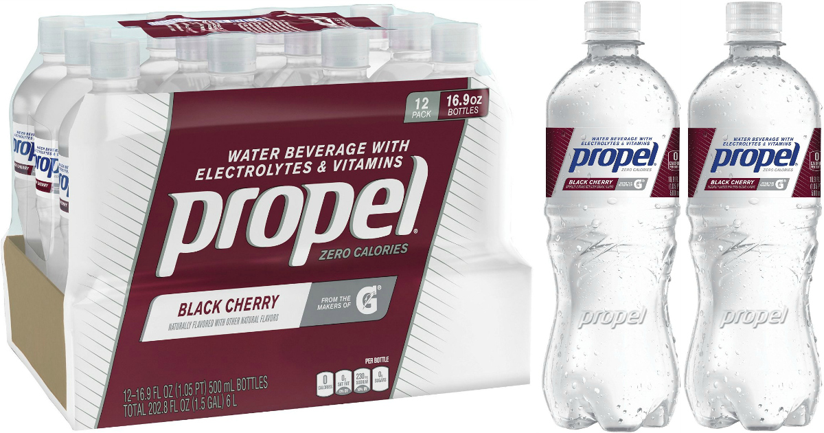 Amazon Propel Black Cherry Zero Calorie Sports Drinking Water (Pack of