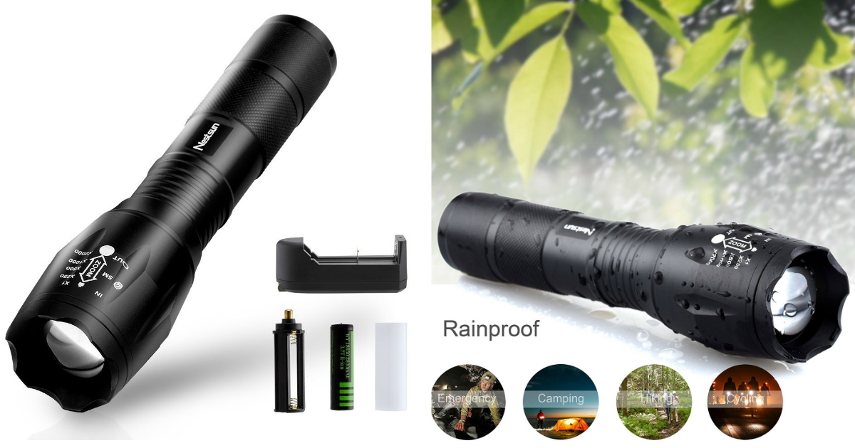 Amazon Super Bright LED Zoomable Tactical Flashlight Only 10.99