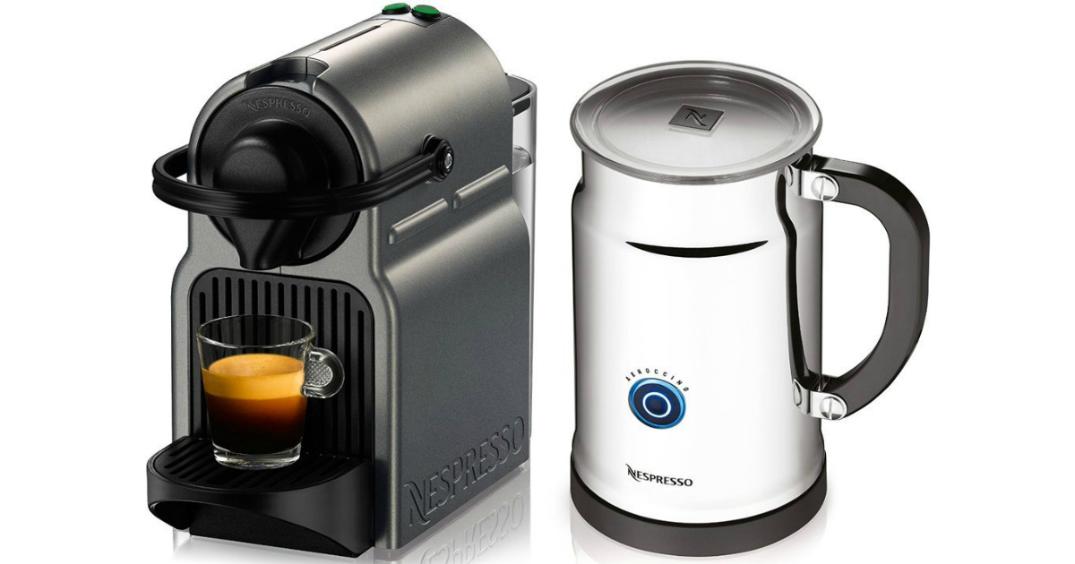 Nespresso Inissia Espresso Maker w/ Aeroccino Milk Frother Just 94.99