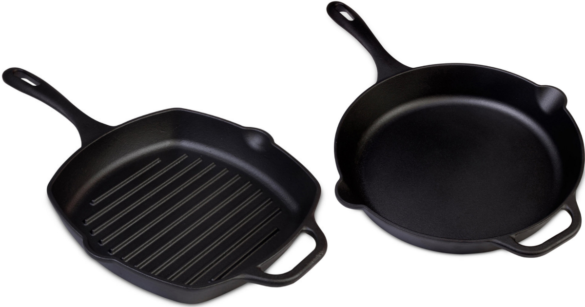 Victoria 12" Cast Iron Skillet or 10" Cast Iron Deep Grill