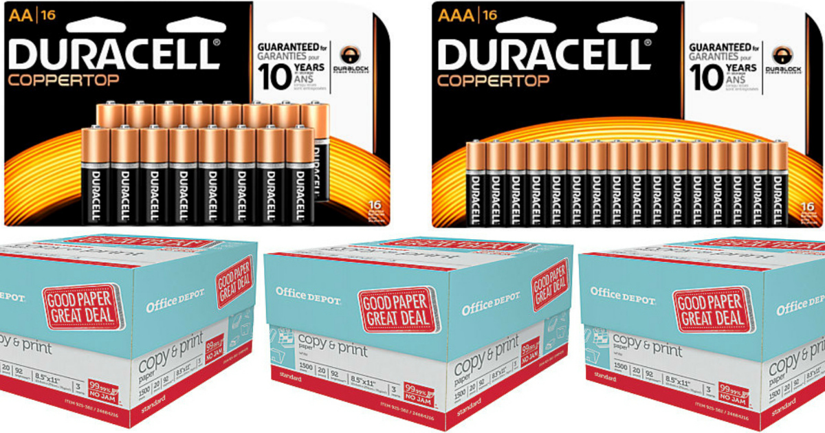 Office Depot/OfficeMax Duracell 16Count Batteries Just 1¢ After