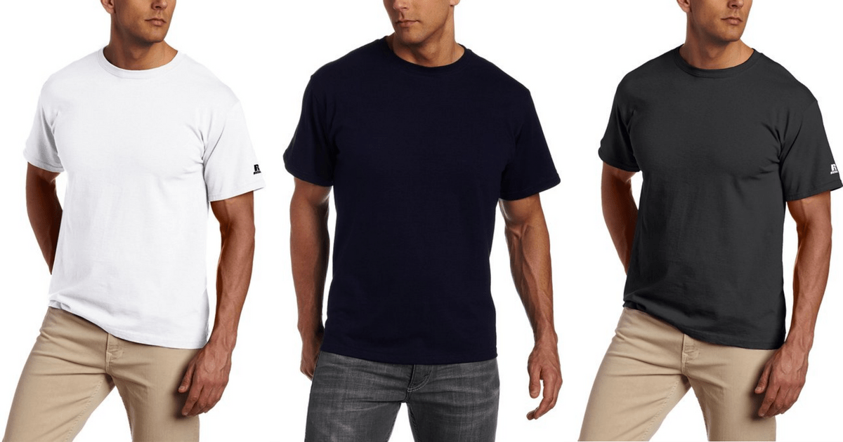 Amazon Men's Russell Cotton TShirt 4Pack Bundles Only 7.70