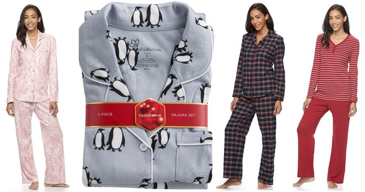 Kohl's Cardholders Women's Croft & Barrow Knit PJ Sets Only 10.84