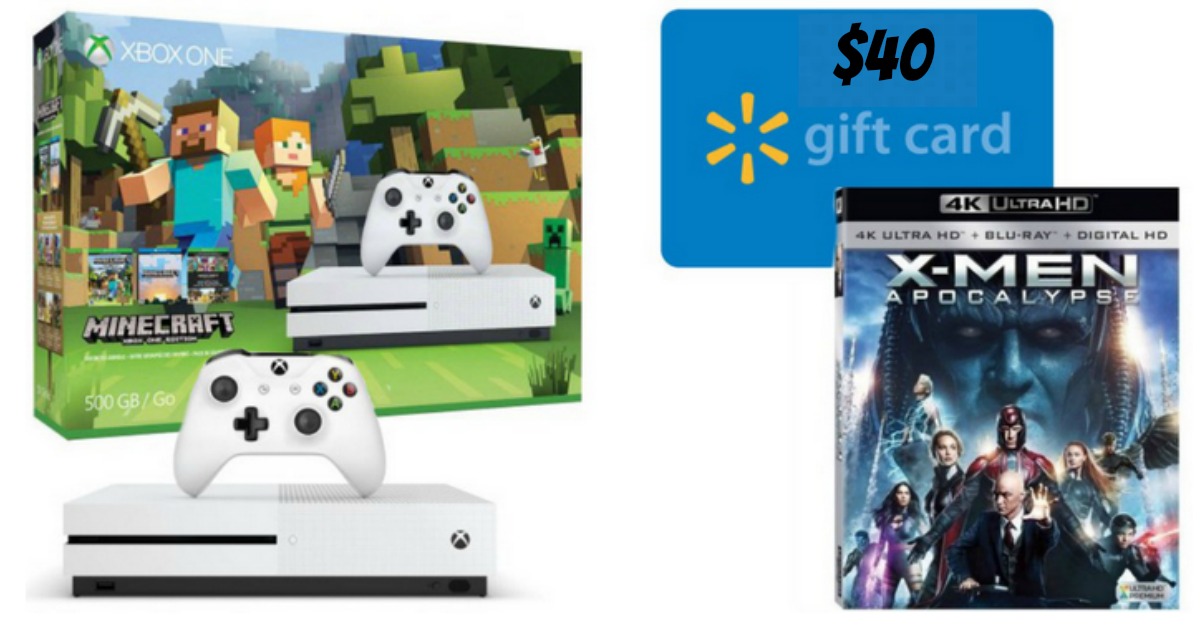 Walmart Xbox One S Console Bundle + 40 Gift Card + 4K Ultra HD Blu