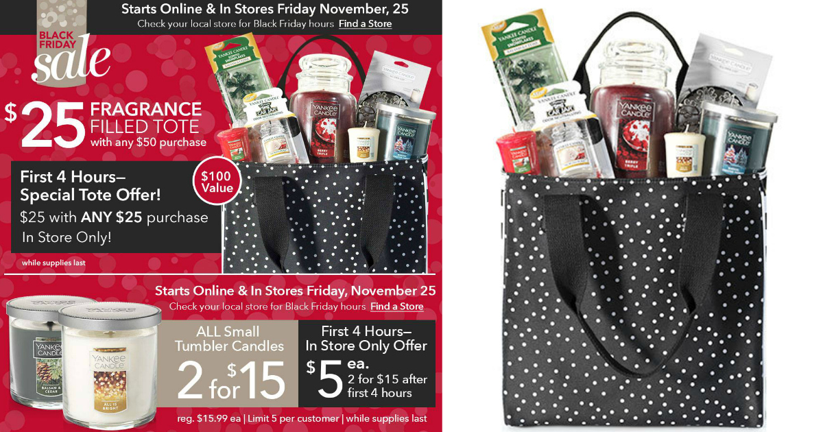 Yankee Candle Fragrance Filled Tote 25 w/ ANY 25 InStore Purchase