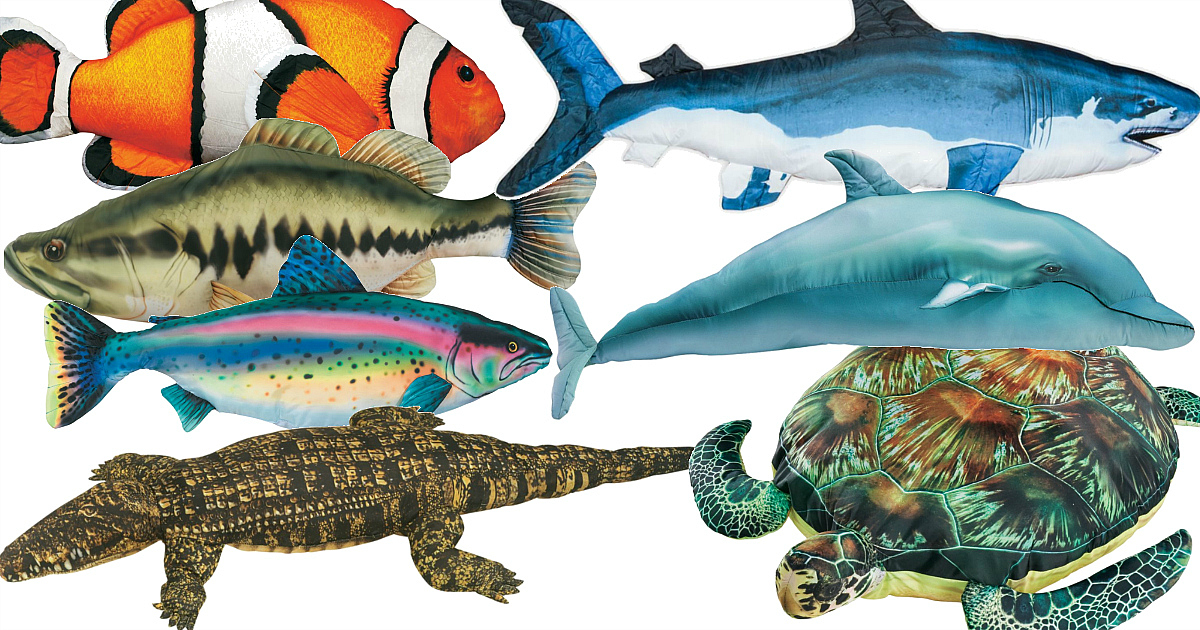 Cabela's Giant Fish and Crocodile 4ft Pillows Only 14.99 (Regularly