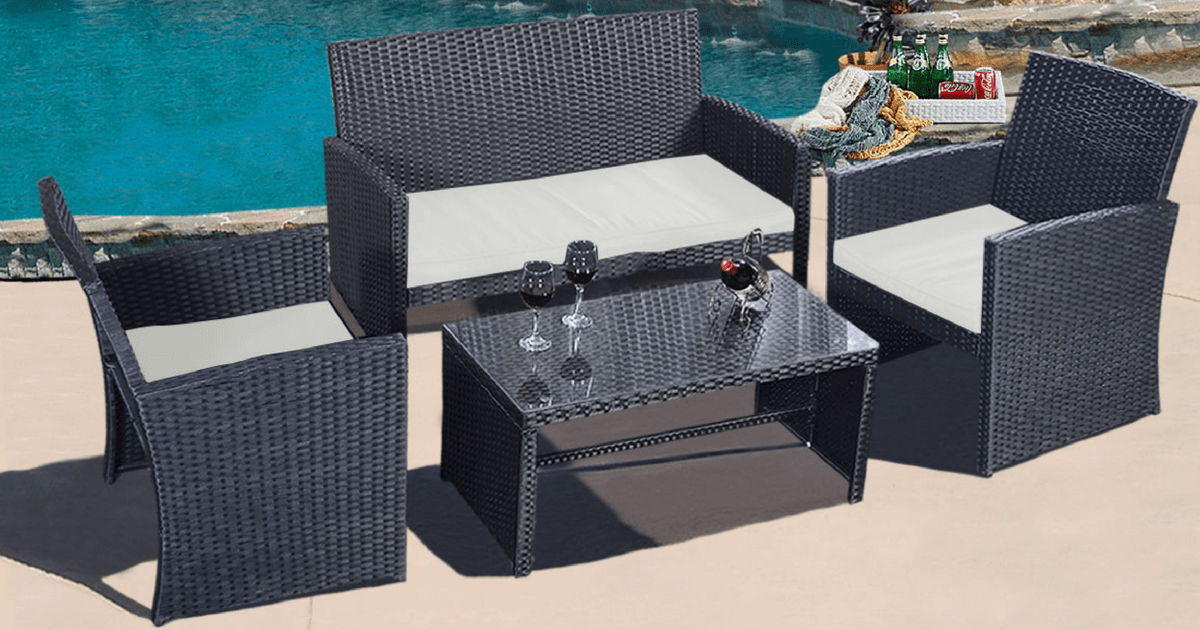 Walmart 4Piece Rattan Patio Furniture Set Only 199.98 Shipped