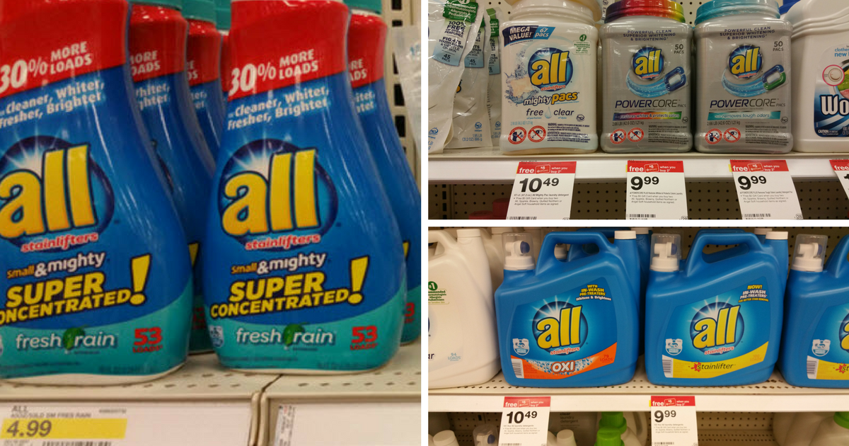 NEW All & Snuggle Coupons = All Detergent 6¢ Per Load at Target (After