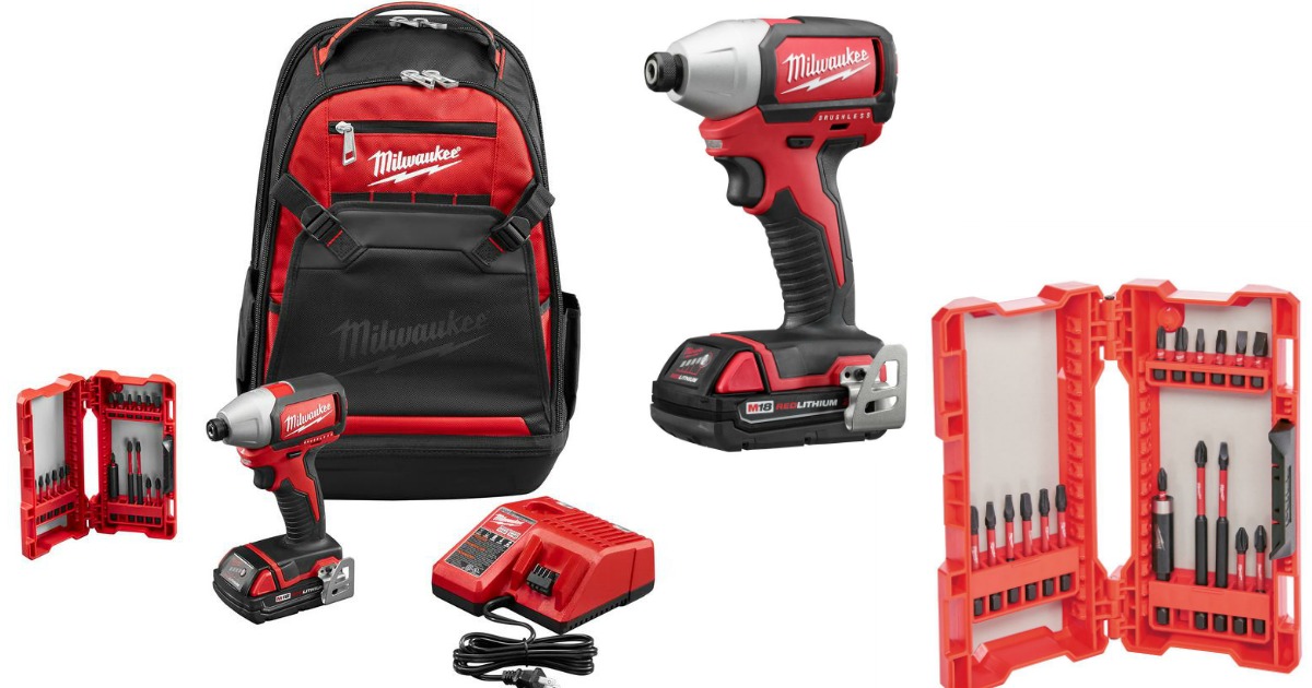 Home Depot Milwaukee Hex Impact Driver Kit w/ Backpack and Bit Set