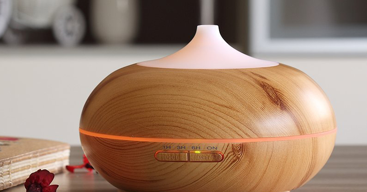 Amazon URPOWER Wood Grain Essential Oil Diffuser w/ Night Light ONLY 23.99