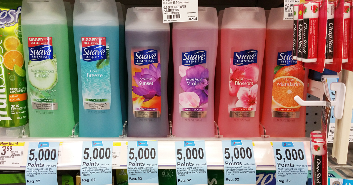 Walgreens Suave Body Wash Only 75¢ Each After Ibotta