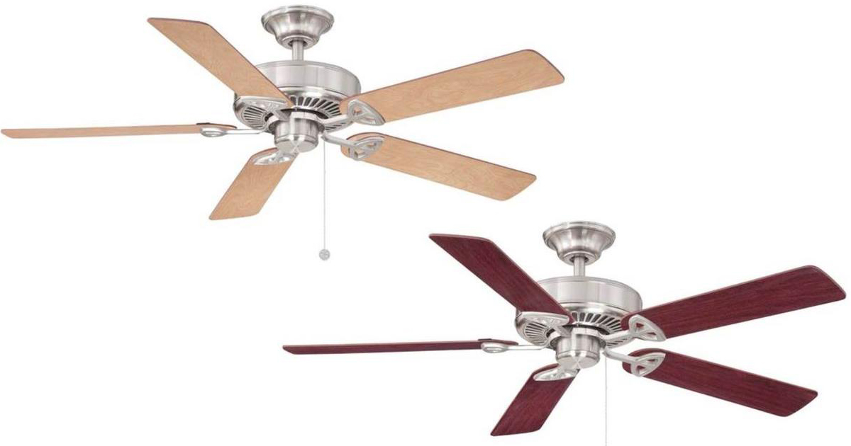 Farmington Indoor Brushed Nickel Ceiling Fan Only 34.98