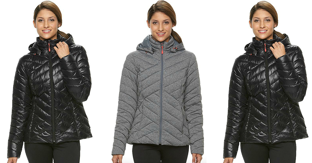 Kohl's Cardholders Women's Tek Gear Hooded Puffer Jacket Just 28