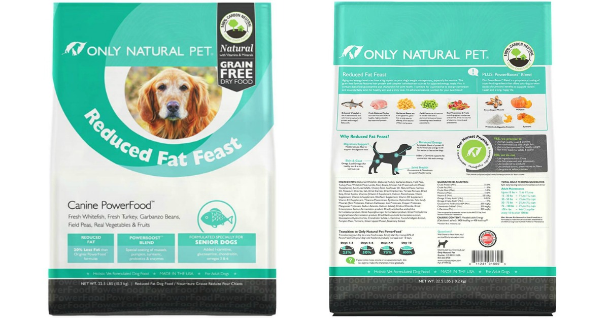 Only Natural Pet Reduced Fat Feast Canine PowerFood 22.5lbs Only 22.80